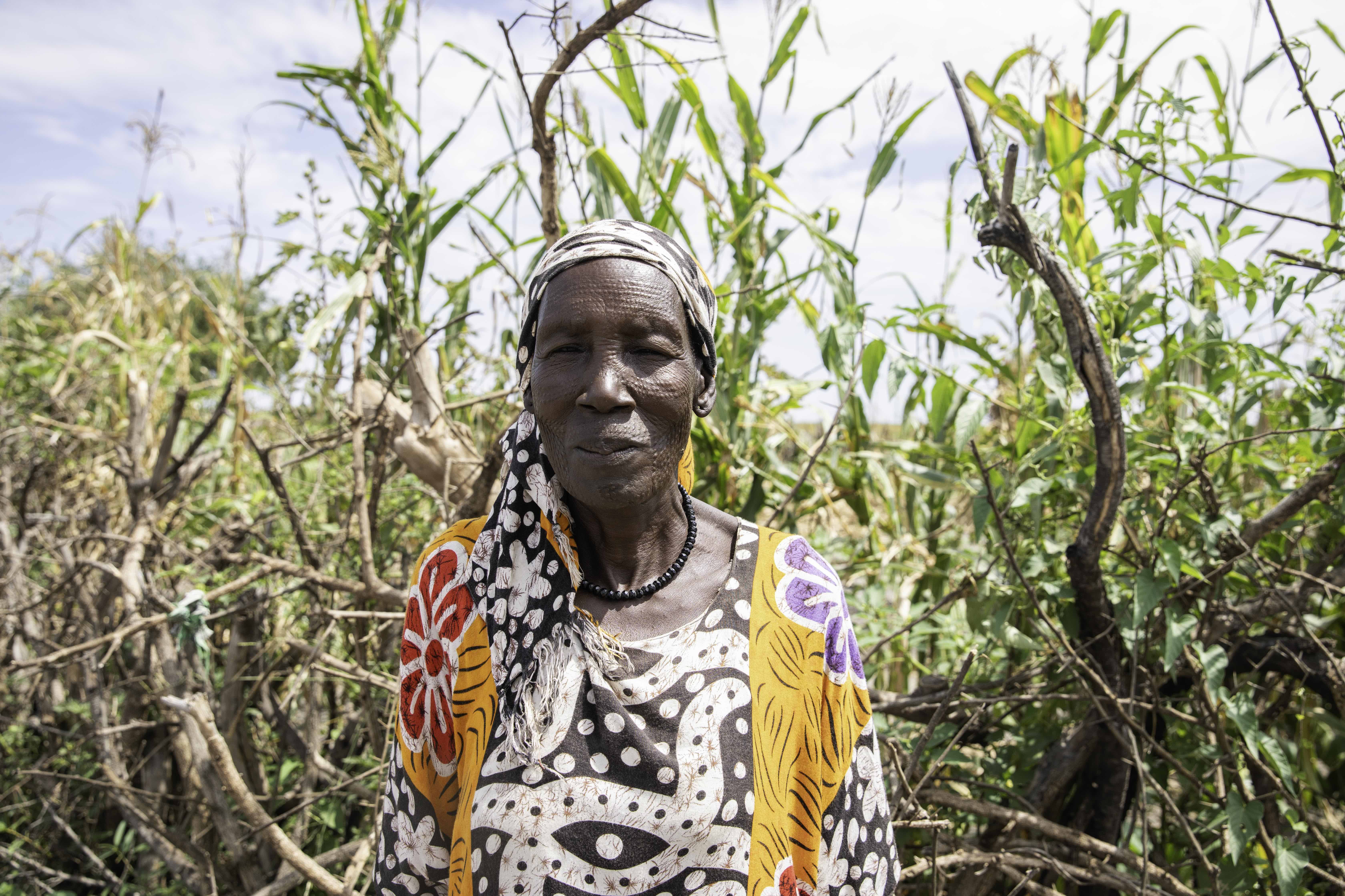 Angelina Nyawetde, proud member of the Yoi Nhial Farmers Group in Rubkona County. Photot credit: FAO/Mayak Akuot