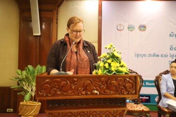 FAO Representative, Rebekah Bell, giving remarks during the workshop opening session