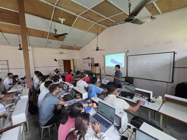 Man talking in a classroom