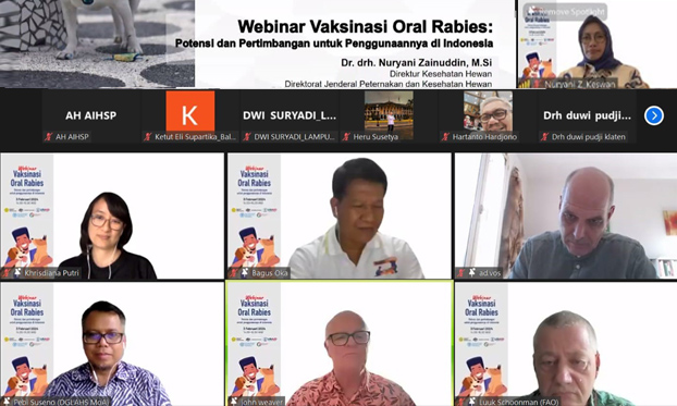 Webinar on the potential use of oral rabies vaccination in dogs in Indonesia