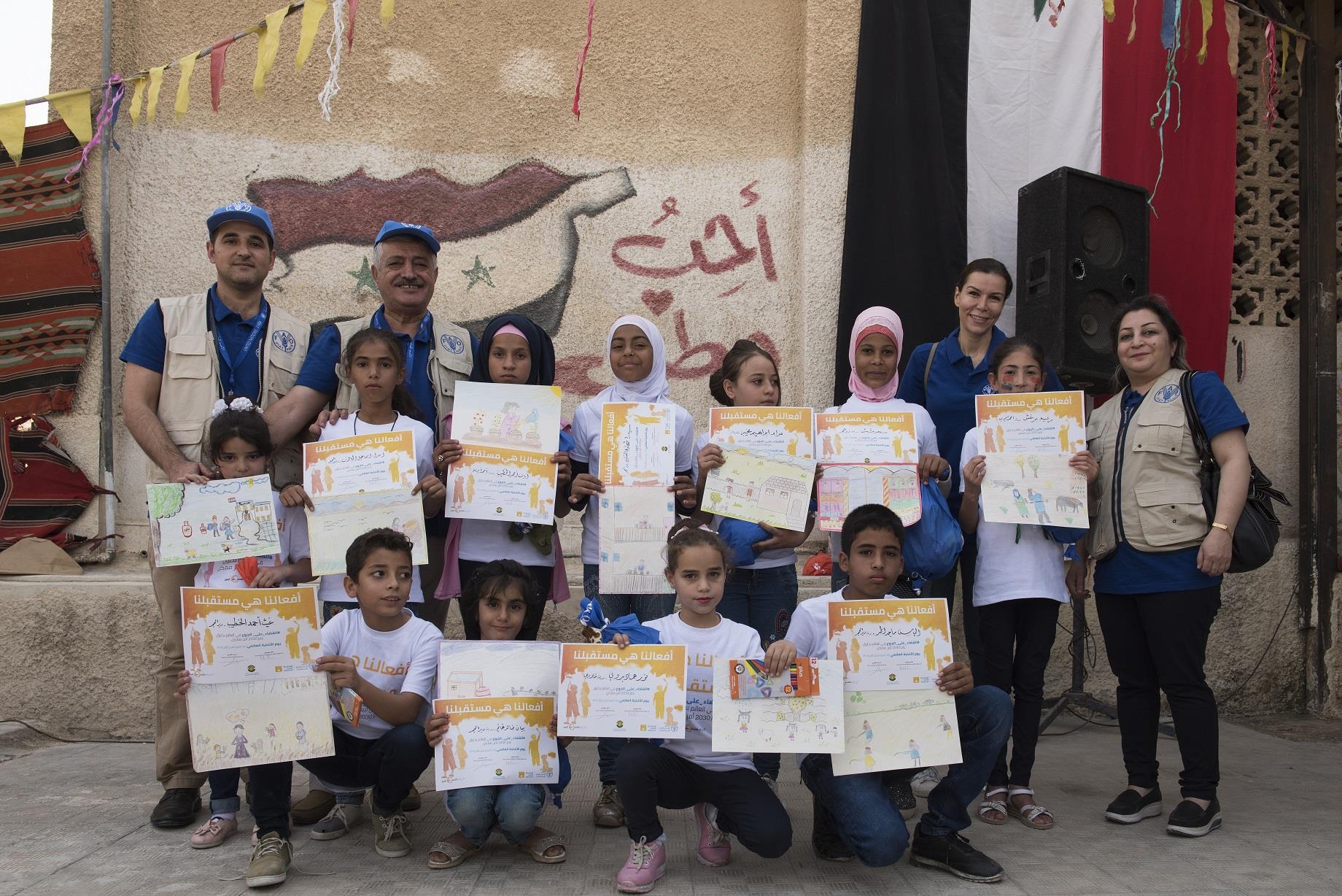 Ninety schoolchildren express their ideas to achieve Zero Hunger with colors