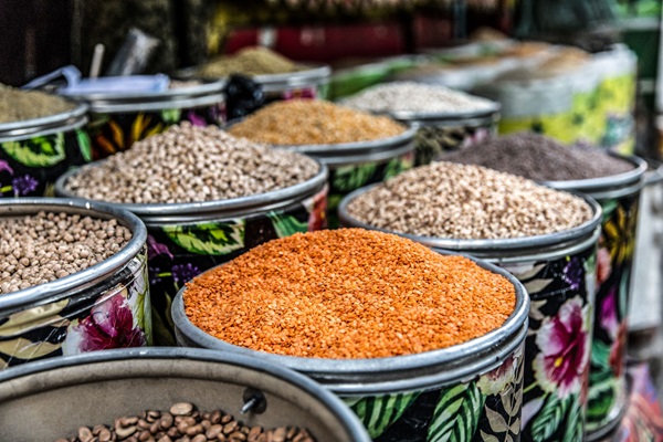 Varieties of pulses in Cairo, Egypt.
