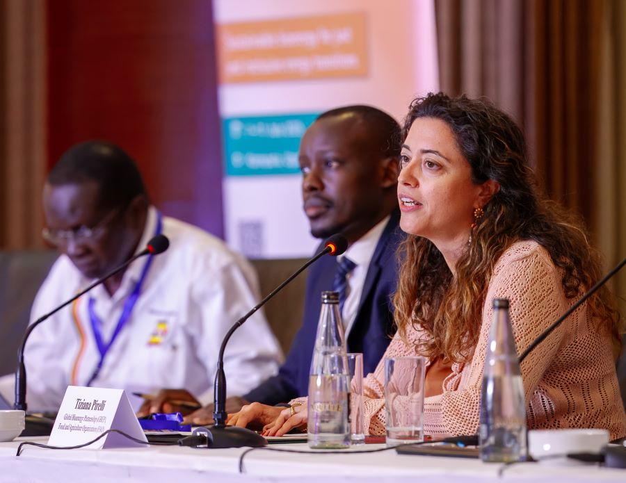 Tiziana Pirelli and MEMD representatives at GBEP Bioenergy Week in Kampala